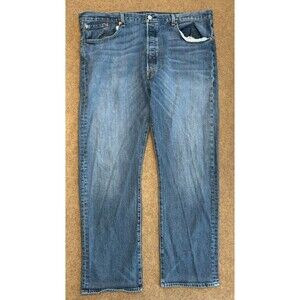 Levis 501 Jeans Mens 40x30 Straight Leg Whiskered Original Cowboy Denim